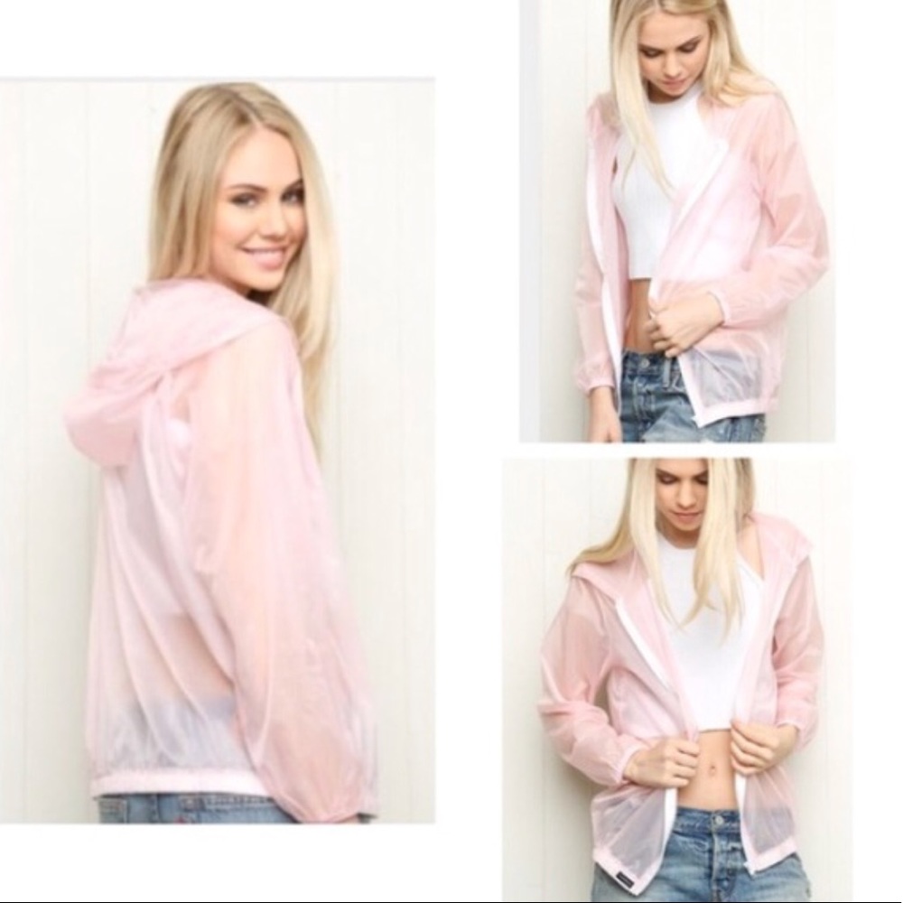 brandy melville sheer pink jacket